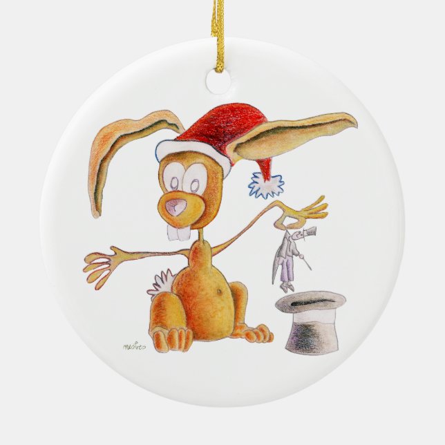 Magic bunny ceramic ornament (Back)