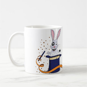Magic bunny in top hat coffee mug