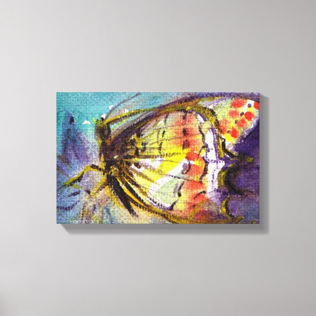MAGIC BUTTERFLY Black and White Canvas Print (Front)