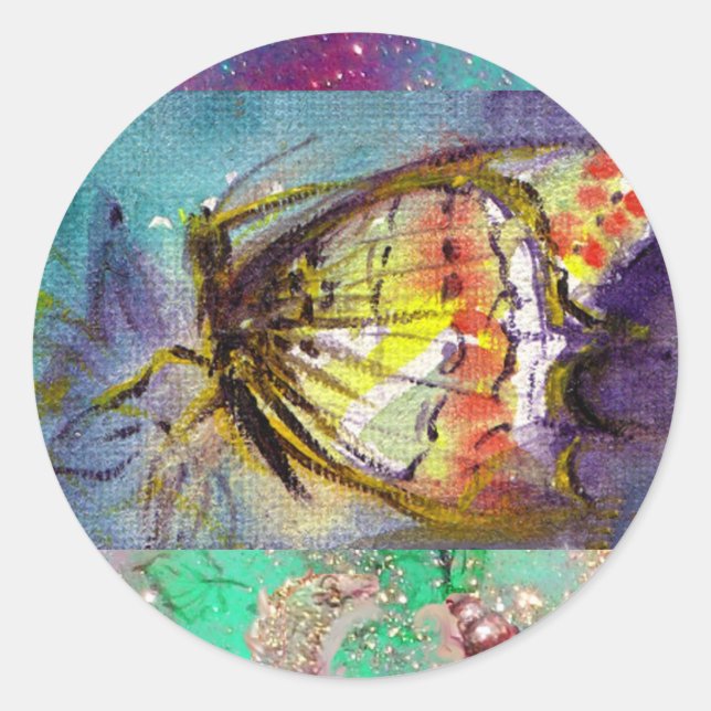 MAGIC BUTTERFLY CLASSIC ROUND STICKER (Front)