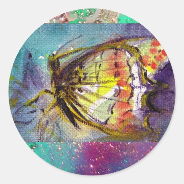 MAGIC BUTTERFLY CLASSIC ROUND STICKER (Front)