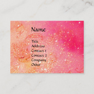 MAGIC BUTTERFLY pink ,fuchsia yellow gold sparkles Business Card