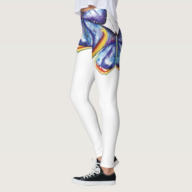 Magic Butterfly Watercolor Art Leggings, M Leggings (Left)