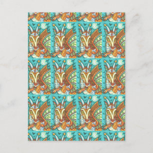 MAGIC CANDY CORN DRAGON, HALLOWEEN FANTASY POSTCARD