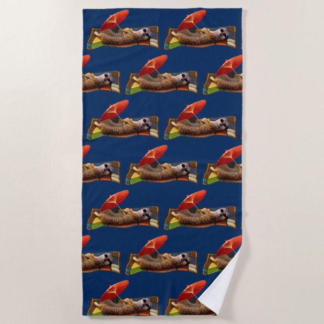 Magic Carpet Ride Beach Towel (Navy) (Front)