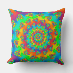 Magic Carpet Vortex Fractal Throw Pillow