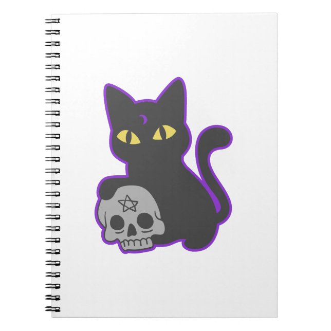 Magic cat with ghotic skull - Choose back colour Notebook (Front)