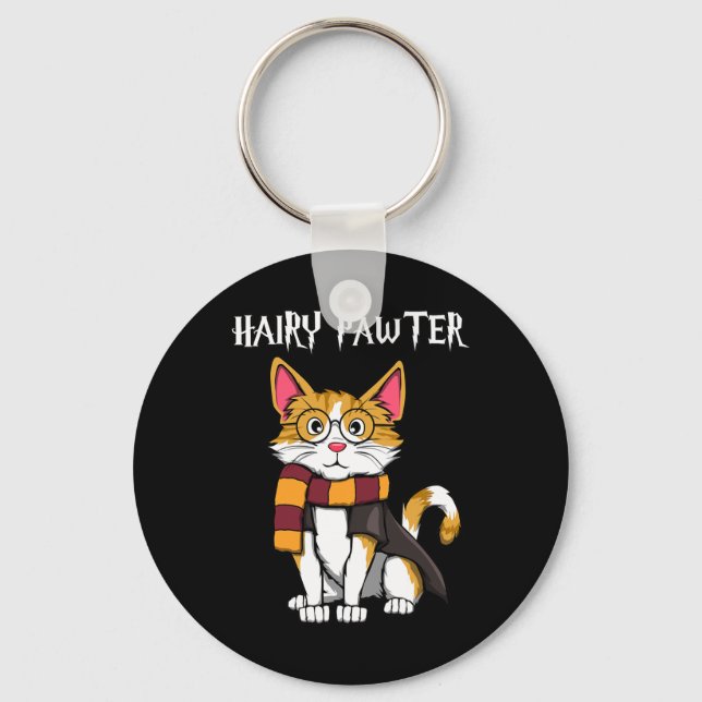 Magic Cat With Gles Wich Cat  Keychain (Front)