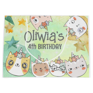 Magic caticorn birthday Large Gift Bag