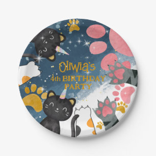 Magic caticorn birthday Paper Plate