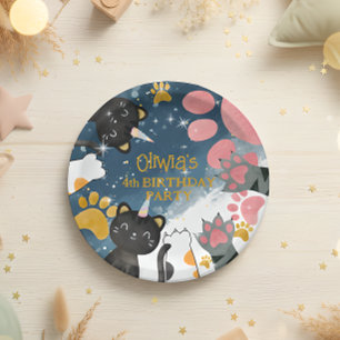 Magic caticorn birthday Paper Plate