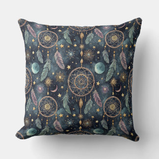 Magic Celestial Dreamcatcher Starry Night Pattern Throw Pillow