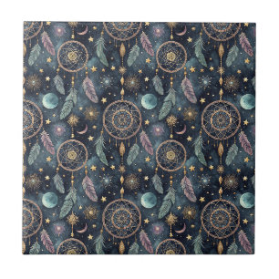 Magic Celestial Dreamcatcher Starry Night Pattern Tile