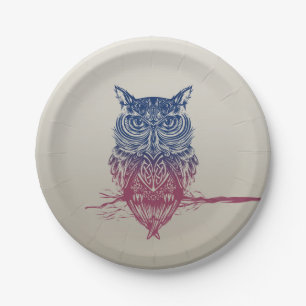 Magic Celtic owl Paper Plate