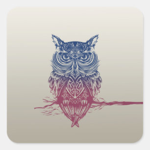 Magic Celtic owl Square Sticker