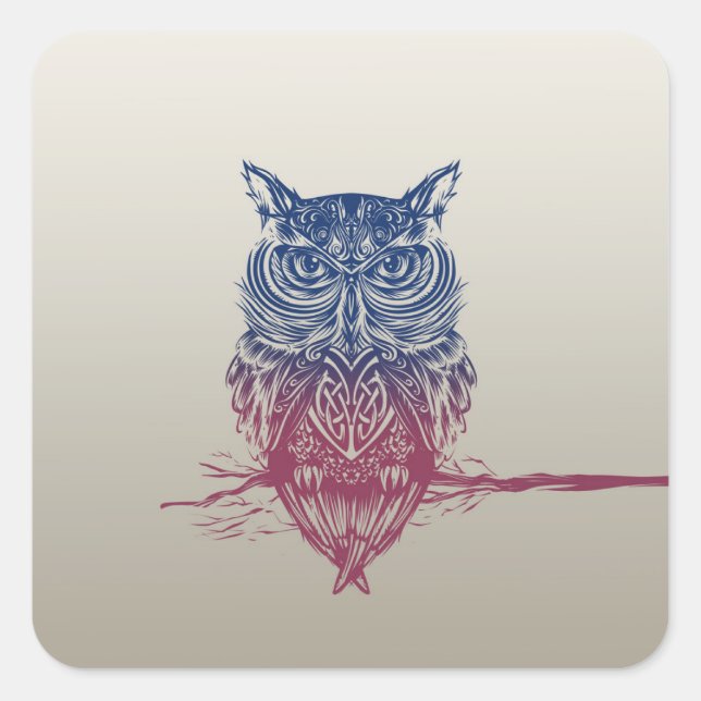 Magic Celtic owl Square Sticker (Front)