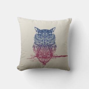 Magic Celtic owl Throw Pillow