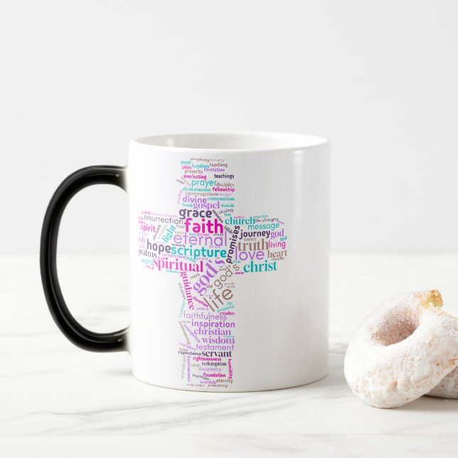 Magic Christian Cross Cloud Art Mug (Avec donut)