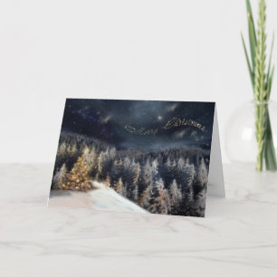 Magic Christmas Forest Holiday Card