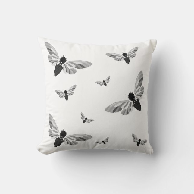 Magic Cicada Throw Pillow (Front)