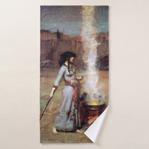 Magic Circle, John William Waterhouse Bath Towel