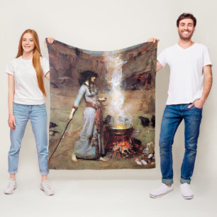 Magic Circle, John William Waterhouse Fleece Blanket