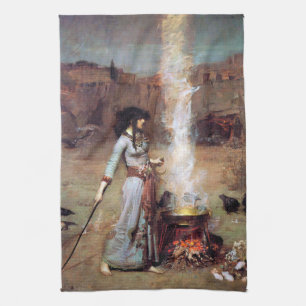 Magic Circle, John William Waterhouse Kitchen Towel