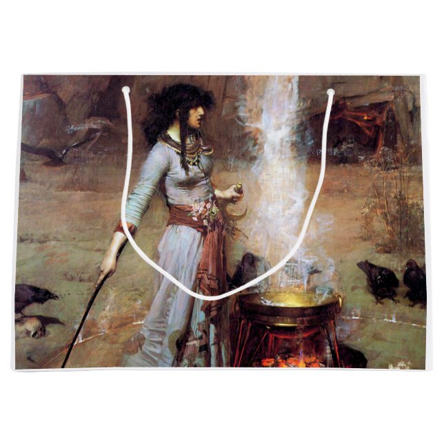 Magic Circle, John William Waterhouse Large Gift Bag (Front)