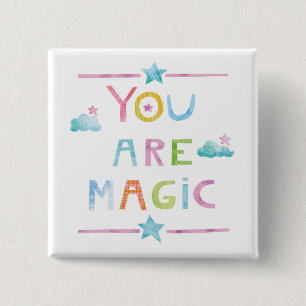 Magic Clouds You are Magic 2 Inch Square Button
