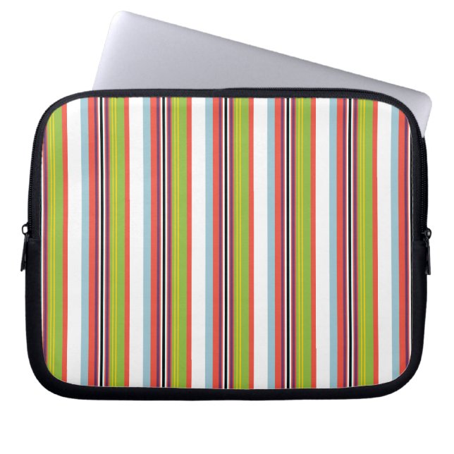 Magic colorful stripes laptop sleeve (Front)