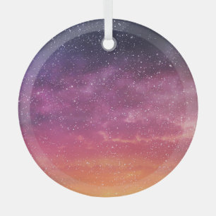 Magic Colour: Enchanting Sky Background. Glass Ornament