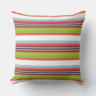 Magic colourful stripes throw pillow