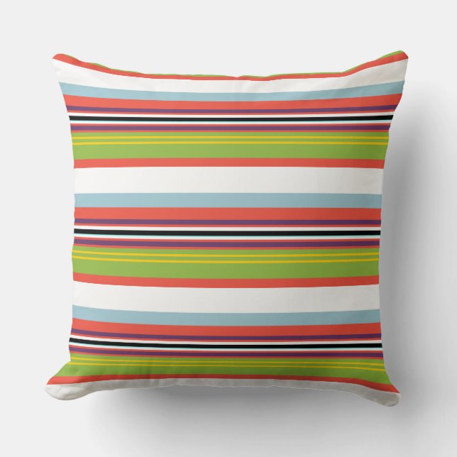 Magic colourful stripes throw pillow (Front)