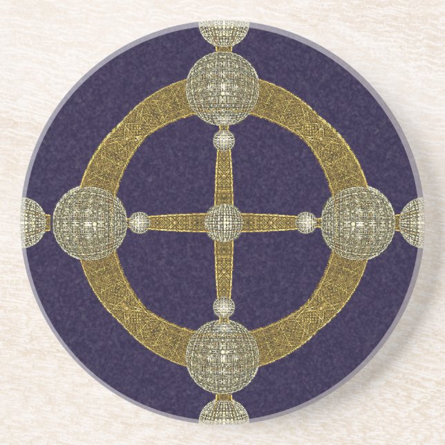 Magic Compass Abstract Art Coaster (Front)