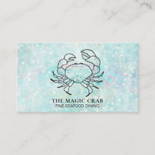 *~* Magic Crab Fine Dining by The Sea Pastel Business Card