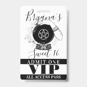 Magic Crystal Ball Fortune Teller Party VIP Pass Badge