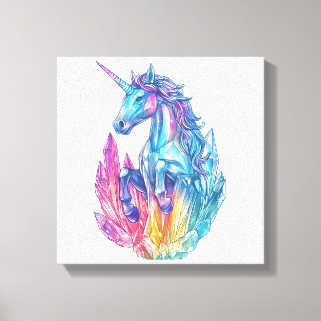 Magic Crystal Cave Unicorn (1) Canvas Print (Front)