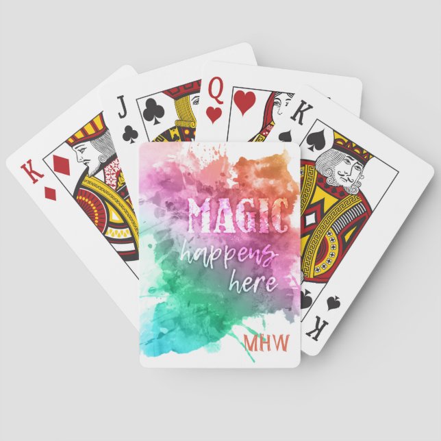 “Magic” custom monogram playing cards (Back)