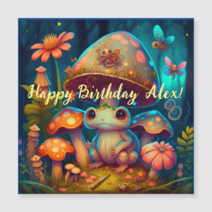 Magic cute frog mushroom
