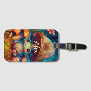 Magic cute frog mushroom    luggage tag