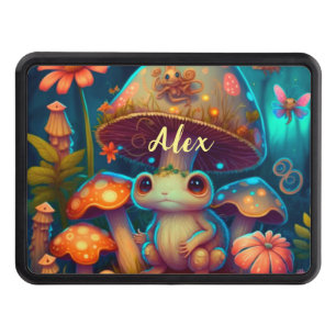 Magic cute frog mushroom   trailer hitch cover