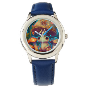 Magic cute frog mushroom watch
