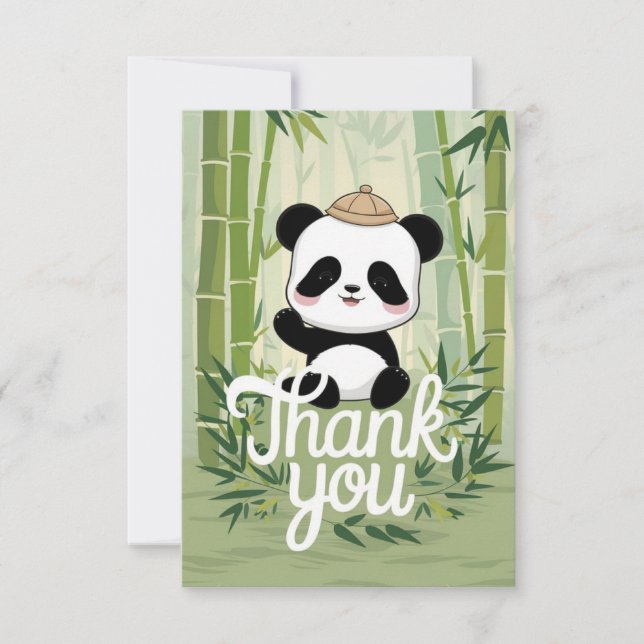 Magic Cute Panda Thank You Card (Front)