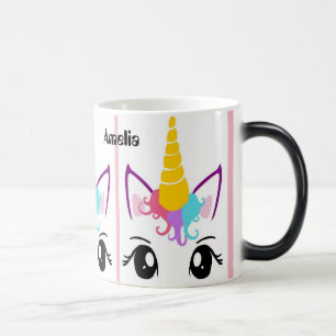 Magic Cute Unicorn Révèle Surprise Mug Nom personnalisé