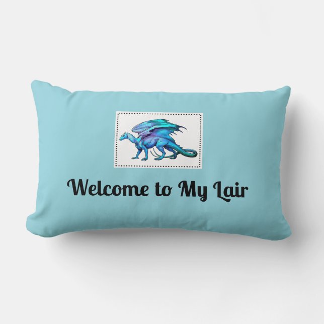 Magic Dragon Pillow - Welcome to My Lair  (Front)