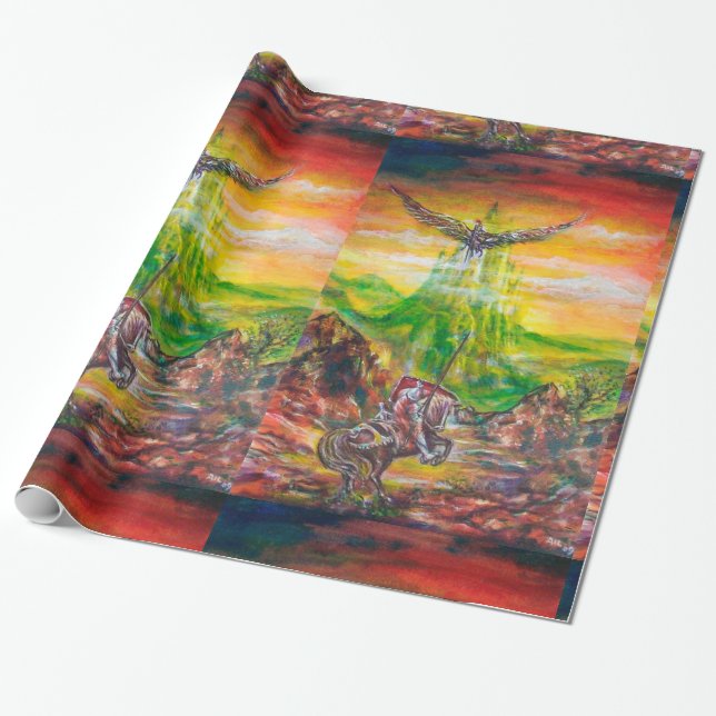 MAGIC DUEL BETWEEN BRADAMANT AND NEGROMANCER WRAPPING PAPER (Unrolled)