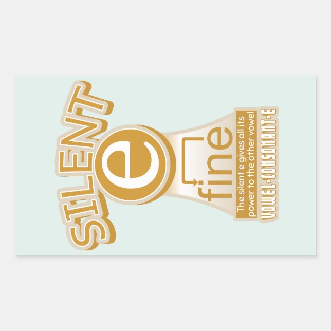 Magic e rule PHONICS learning English Sticker (Front)