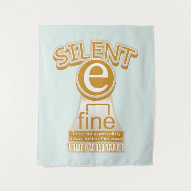 Magic e rule PHONICS learning English Tapestry (Front)