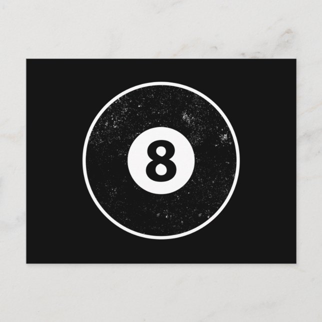 Magic Eight Ball Billiard Pool Invitation Postcard (Front)
