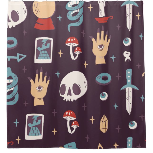Magic elements: skull, tarot seamless (Front)